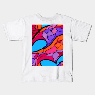 Vibrant Lava Flow - Stained Glass Design Pattern Kids T-Shirt